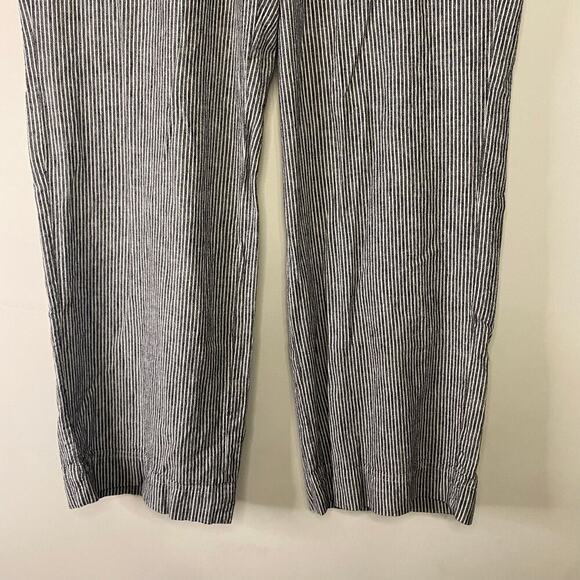 Talbots Linen Blend Gray White Striped Pull On Office Work Trouser Pants 16 - Picture 2 of 14